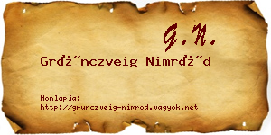 Grünczveig Nimród névjegykártya